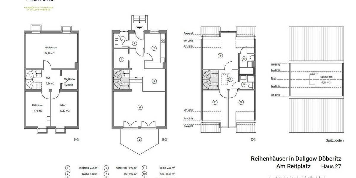 Reihenmittelhaus Dallgow-Döberitz Dallgow - 4 Zimmer, 111 m&sup2;, 420.000&euro; | Angebot:26673993