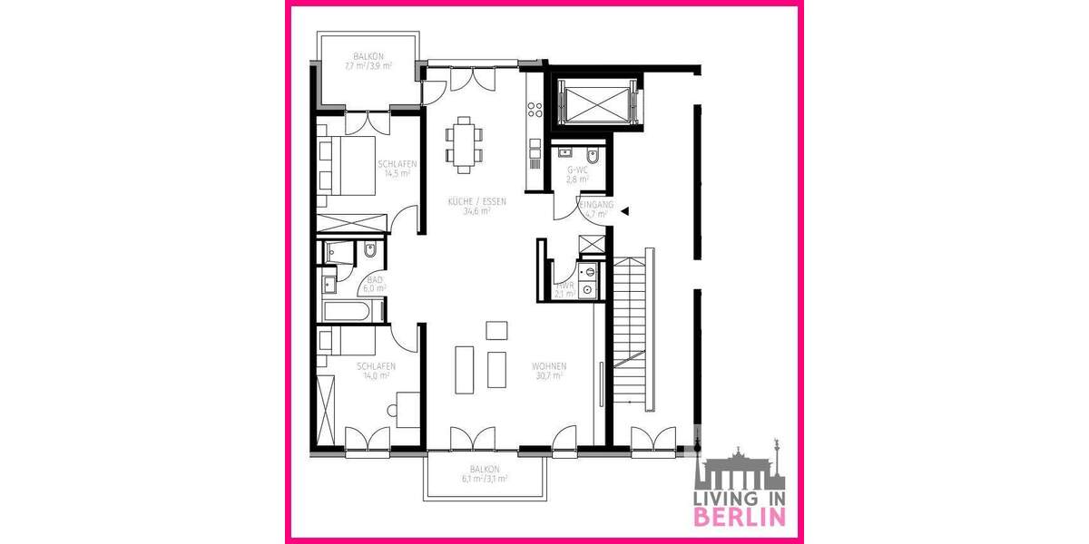 Etagenwohnung Berlin Lichtenberg - 3 Zimmer, 116 m&sup2;, 2.098&euro; | Angebot:24973513