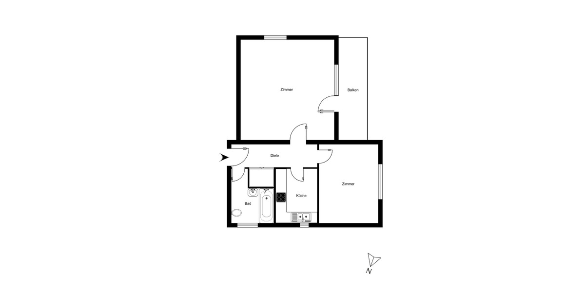 Etagenwohnung Berlin Frohnau - 2 Zimmer, 66 m&sup2;, 295.000&euro; | Angebot:25714685