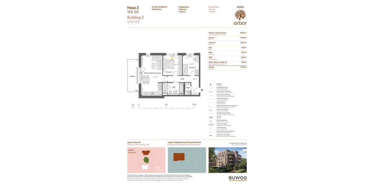 Etagenwohnung Berlin Köpenick - 3 Zimmer, 77 m&sup2;, 535.000&euro; | Angebot:26679694