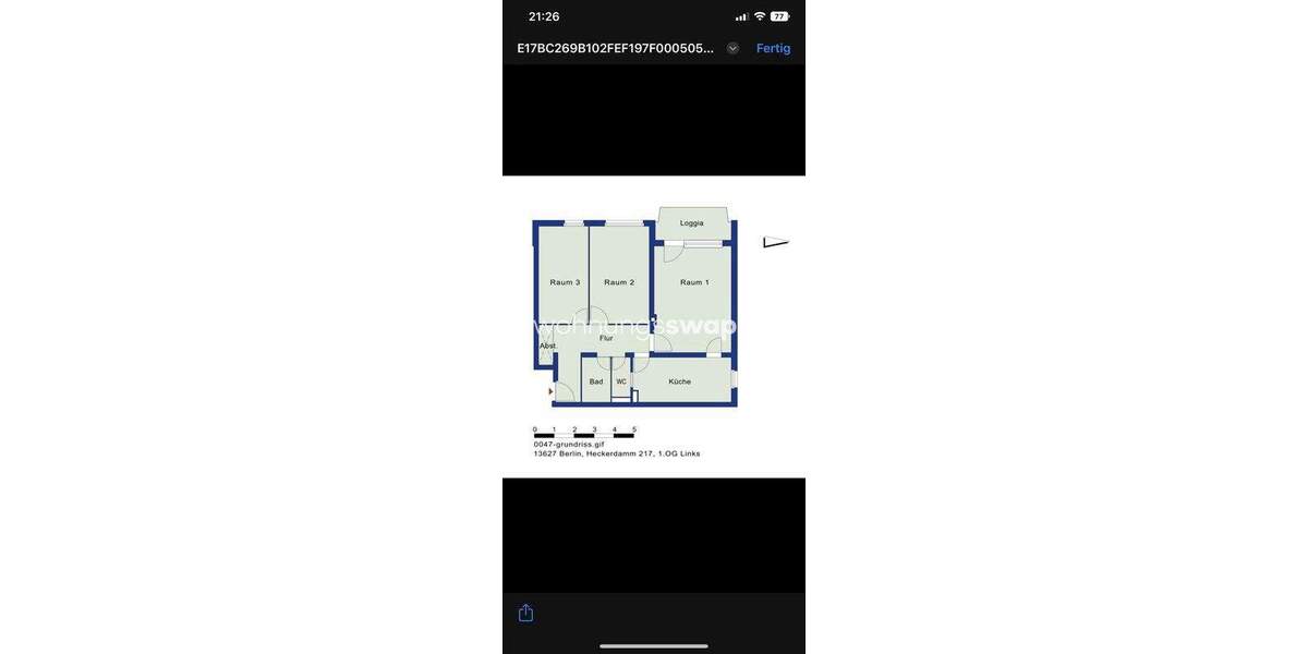 Etagenwohnung Berlin Charlottenburg - 3 Zimmer, 77 m&sup2;, 445&euro; | Angebot:25970479