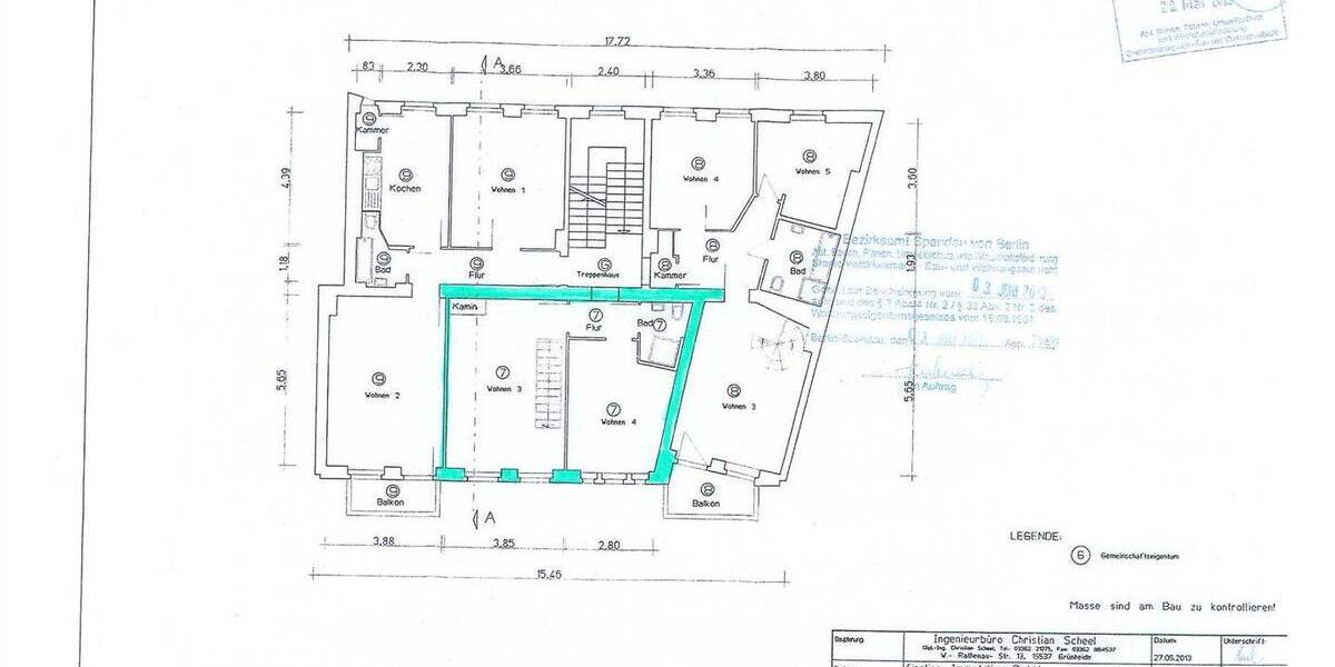 Etagenwohnung Berlin Spandau - 4 Zimmer, 100 m&sup2;, 249.000&euro; | Angebot:26109263