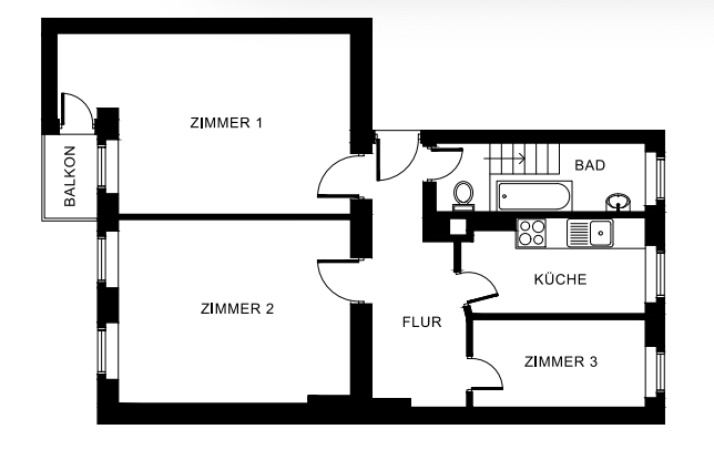 Etagenwohnung Berlin Kreuzberg - 3 Zimmer, 81 m&sup2;, 349.900&euro; | Angebot:25997901