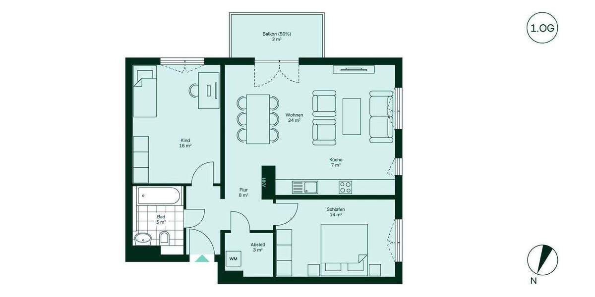Etagenwohnung Wildau - 3 Zimmer, 78 m&sup2;, 384.900&euro; | Angebot:23399899