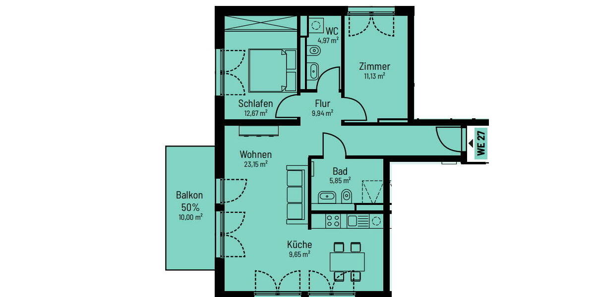 Etagenwohnung Berlin Köpenick - 3 Zimmer, 82 m&sup2;, 1.607&euro; | Angebot:26656881