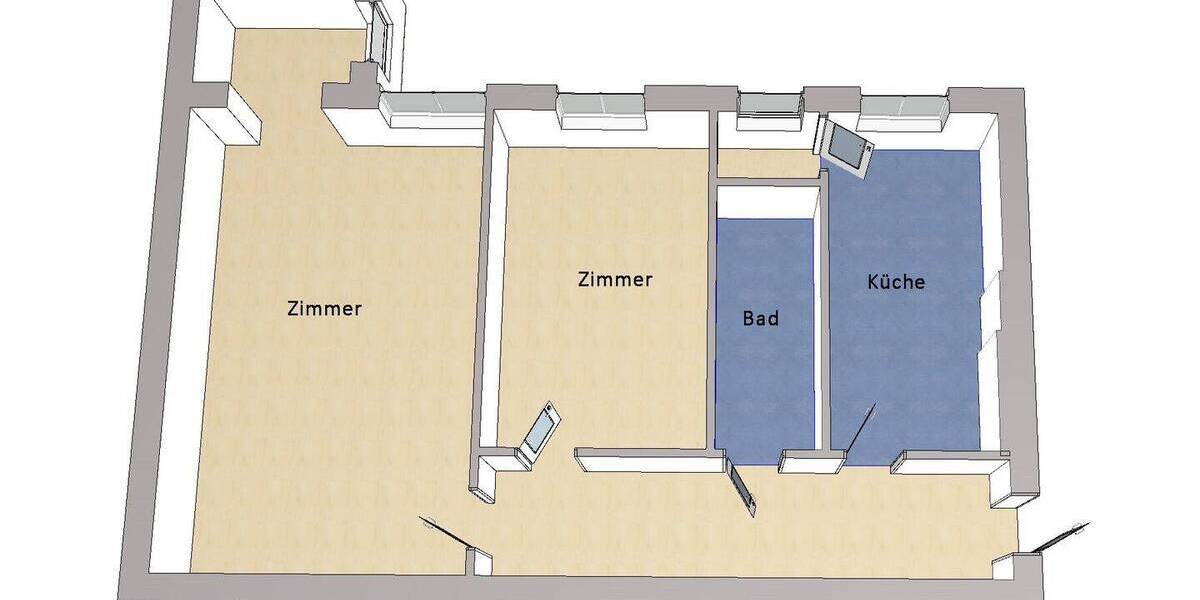 Etagenwohnung Berlin / Wilmersdorf Wilmersdorf - 2 Zimmer, 67 m&sup2;, 325.000&euro; | Angebot:26672084