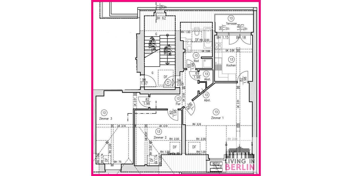 Etagenwohnung Berlin Friedrichshain - 3 Zimmer, 90 m&sup2;, 1.499&euro; | Angebot:24727143
