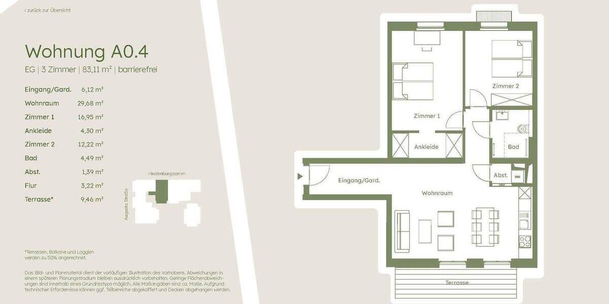 Etagenwohnung Berlin Lichterfelde - 3 Zimmer, 83 m&sup2;, 690.000&euro; | Angebot:25704814