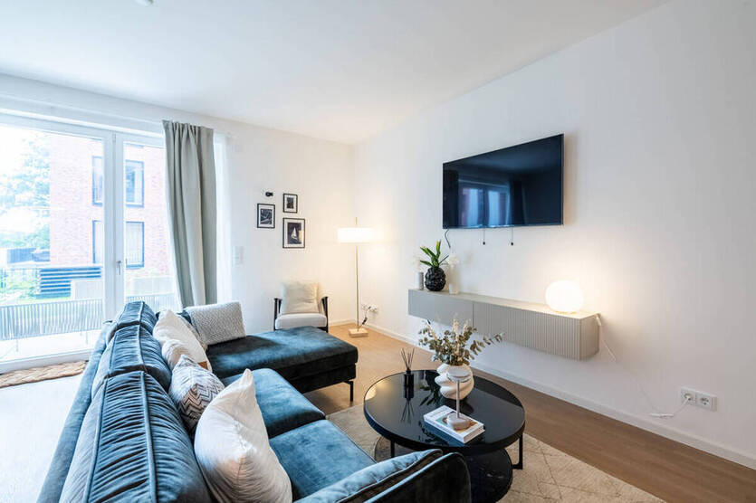 Balkon, Aufzug, Stellplatz: 3-Zimmer-Wohnung im NEUBAU-Quartier - Insel Eiswerder direkt am Wasser