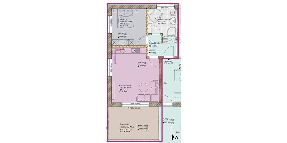 Etagenwohnung Berlin Altglienicke - 2 Zimmer, 57 m&sup2;, 253.961&euro; | Angebot:24636017