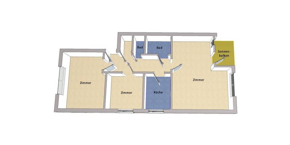 Etagenwohnung Berlin Nikolassee - 3 Zimmer, 60 m&sup2;, 315.000&euro; | Angebot:26433302