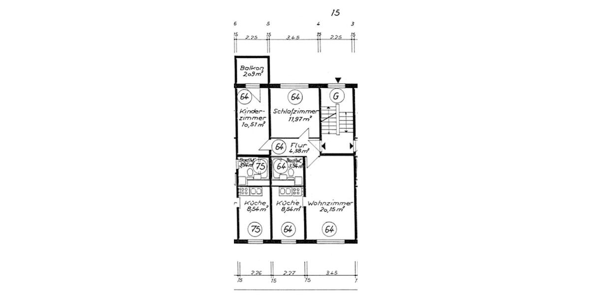 Etagenwohnung Berlin Friedrichshain-Kreuzberg - 3 Zimmer, 62 m&sup2;, 350.000&euro; | Angebot:26014483