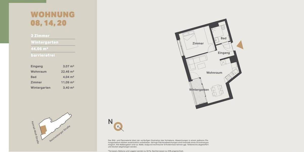 Etagenwohnung Berlin Alt-Hohenschönhausen - 2 Zimmer, 44 m&sup2;, 327.000&euro; | Angebot:26219817