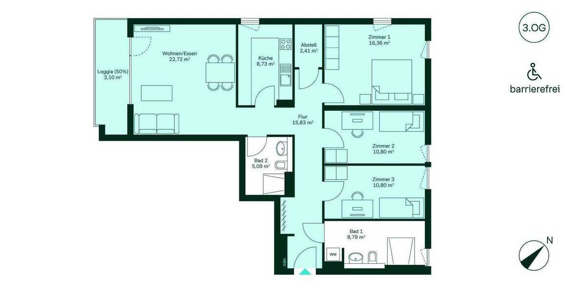 Etagenwohnung Berlin Buch - 4 Zimmer, 105 m&sup2;, 634.900&euro; | Angebot:26796759