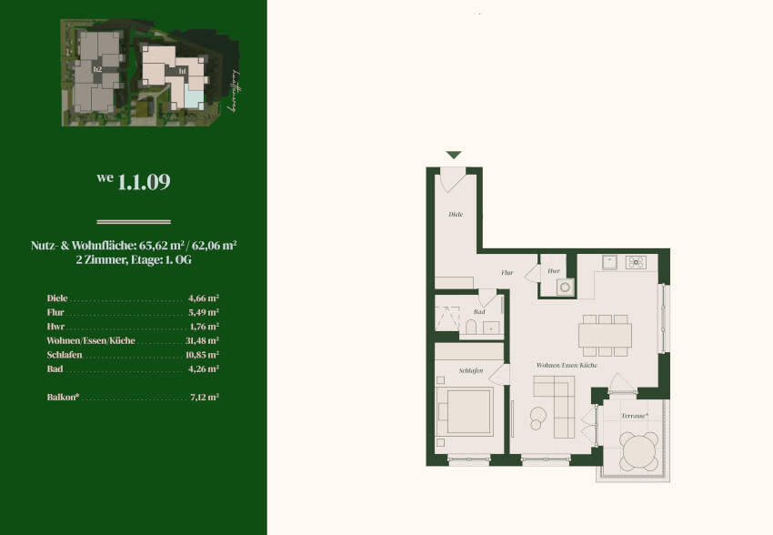 Etagenwohnung Berlin Dahlem - 2 Zimmer, 59 m&sup2;, 656.343&euro; | Angebot:25715527
