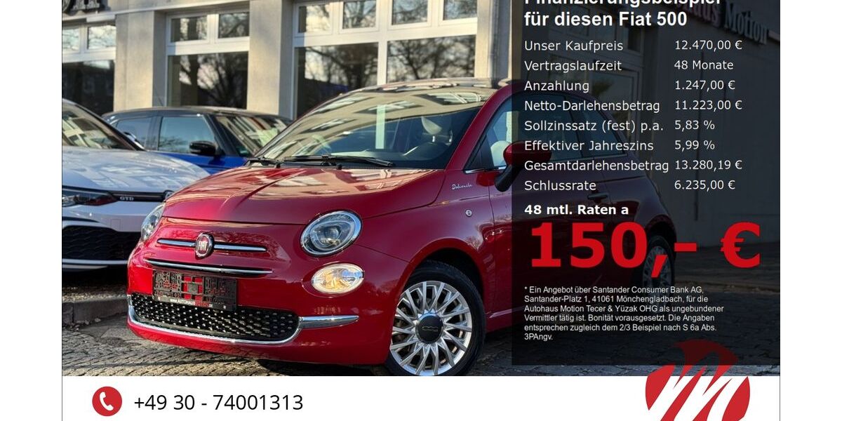 Fiat 500 27.155 km 11.970 &euro; Berlin 12305