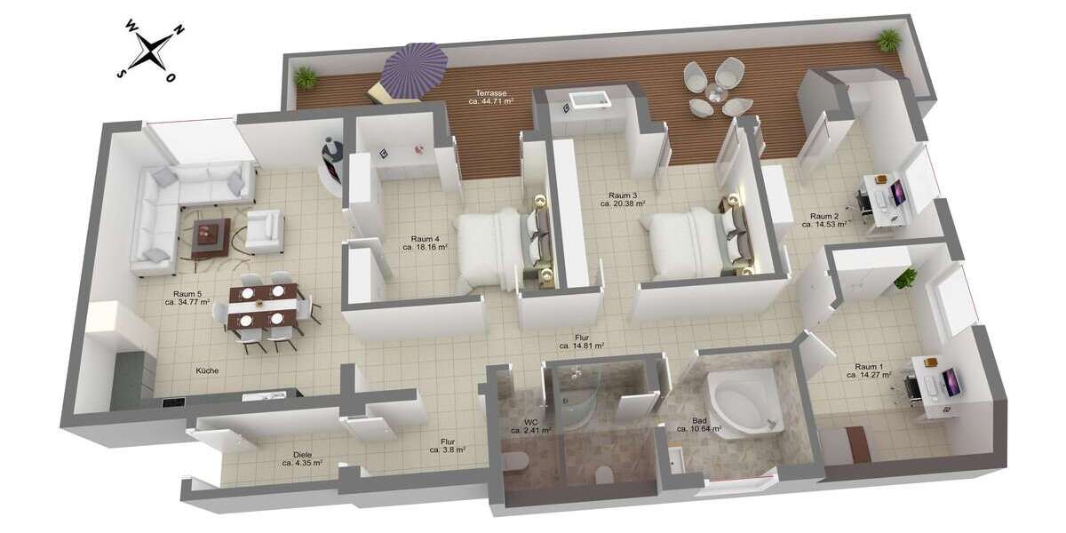 Etagenwohnung Berlin Schlachtensee - 5 Zimmer, 149 m&sup2;, 2.400&euro; | Angebot:27550106