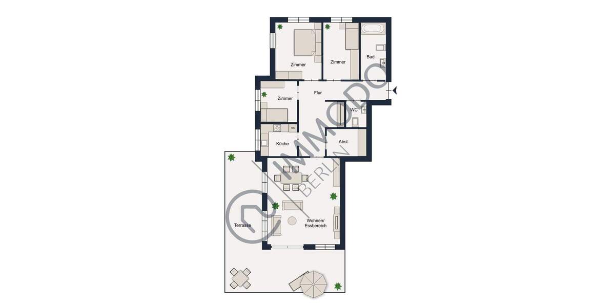 Terrassenwohnung Berlin Buch - 4 Zimmer, 100 m&sup2;, 469.000&euro; | Angebot:25783611
