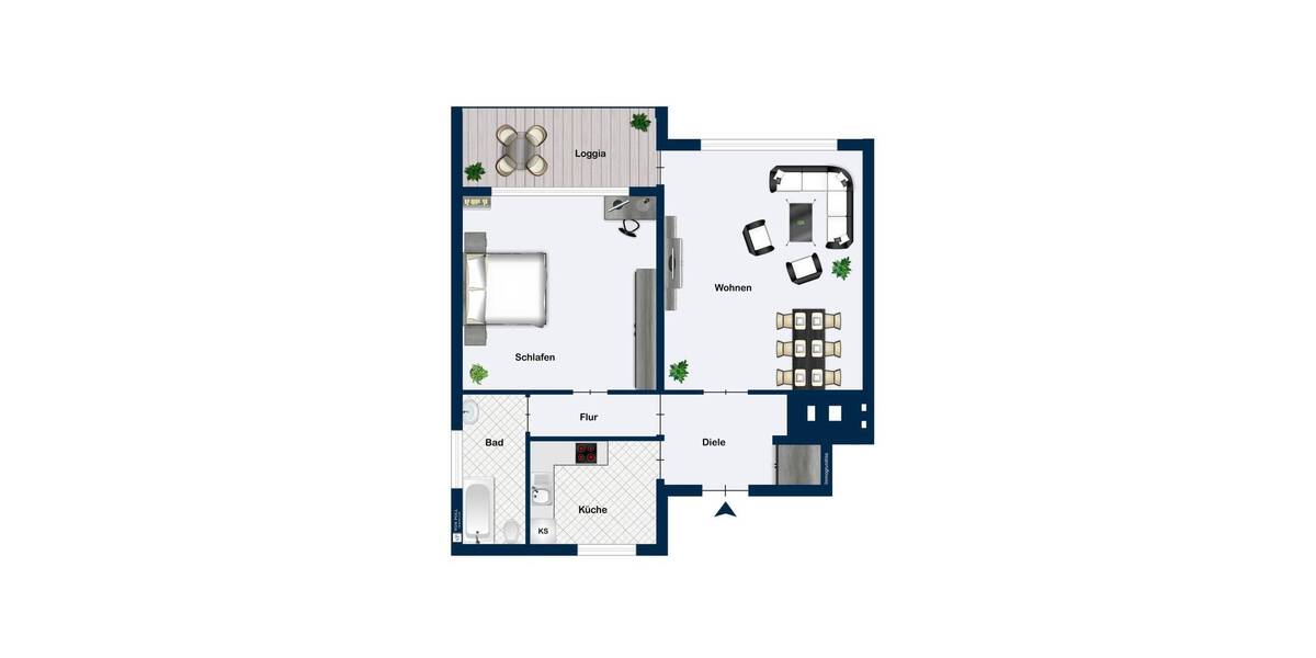 Etagenwohnung Berlin Lichterfelde - 2 Zimmer, 58 m&sup2;, 189.000&euro; | Angebot:25699735