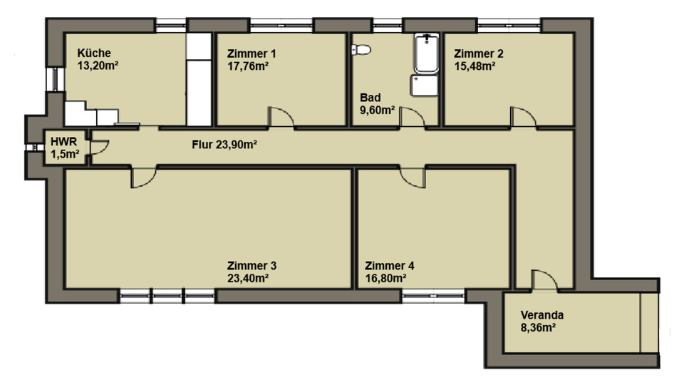 4-Zimmerwohnung im grünen Stadtteil Sachsenhausen kernsaniert zimmer