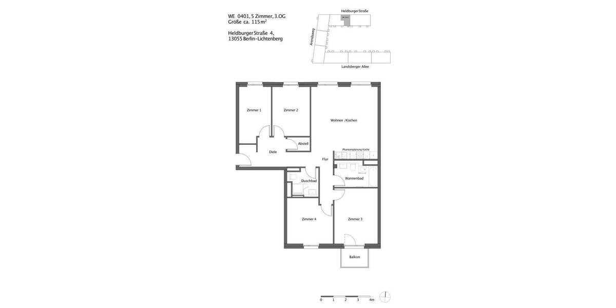 Etagenwohnung Berlin Alt-Hohenschönhausen - 5 Zimmer, 115 m&sup2;, 1.731&euro; | Angebot:24838677