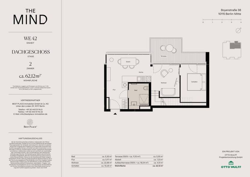 Statement-Masterpiece in Berlin-Mitte mit Terrasse und exklusivem Sky Deck 2 zimmer