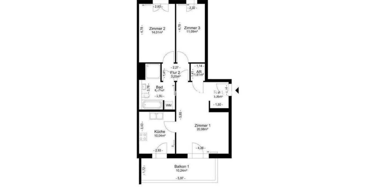 Etagenwohnung Berlin Haselhorst - 3 Zimmer, 73 m&sup2;, 825&euro; | Angebot:25970562