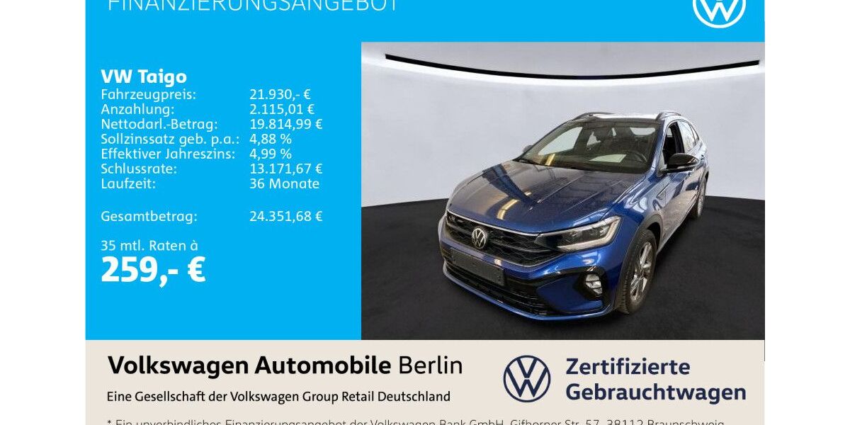 VW Taigo 62.376 km 21.930 &euro; Berlin 12681