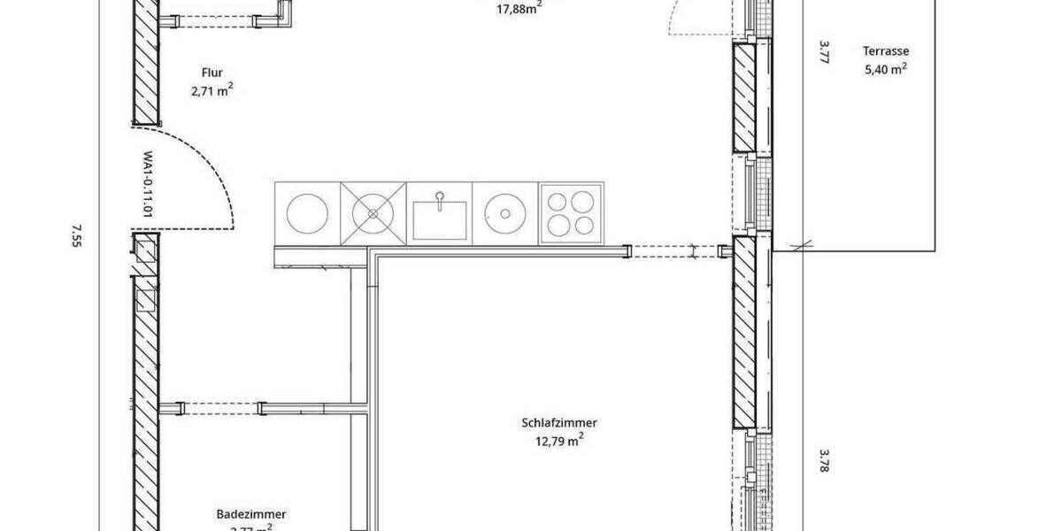 Etagenwohnung Berlin Spandau - 2 Zimmer, 46 m&sup2;, 1.052&euro; | Angebot:25800077