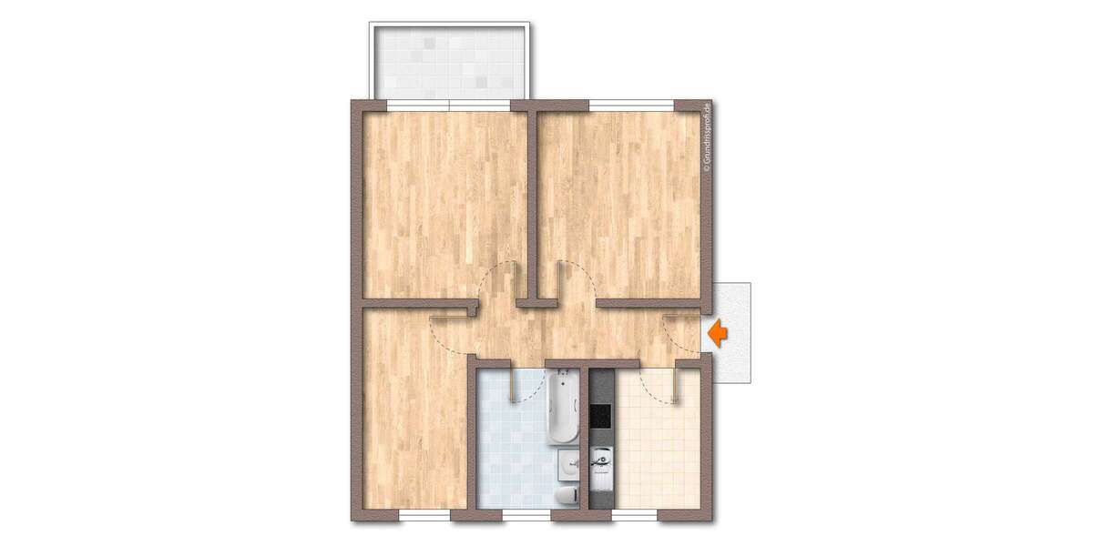 Etagenwohnung Zühlsdorf Zühlsdorf - 3 Zimmer, 57 m&sup2;, 798&euro; | Angebot:26597599