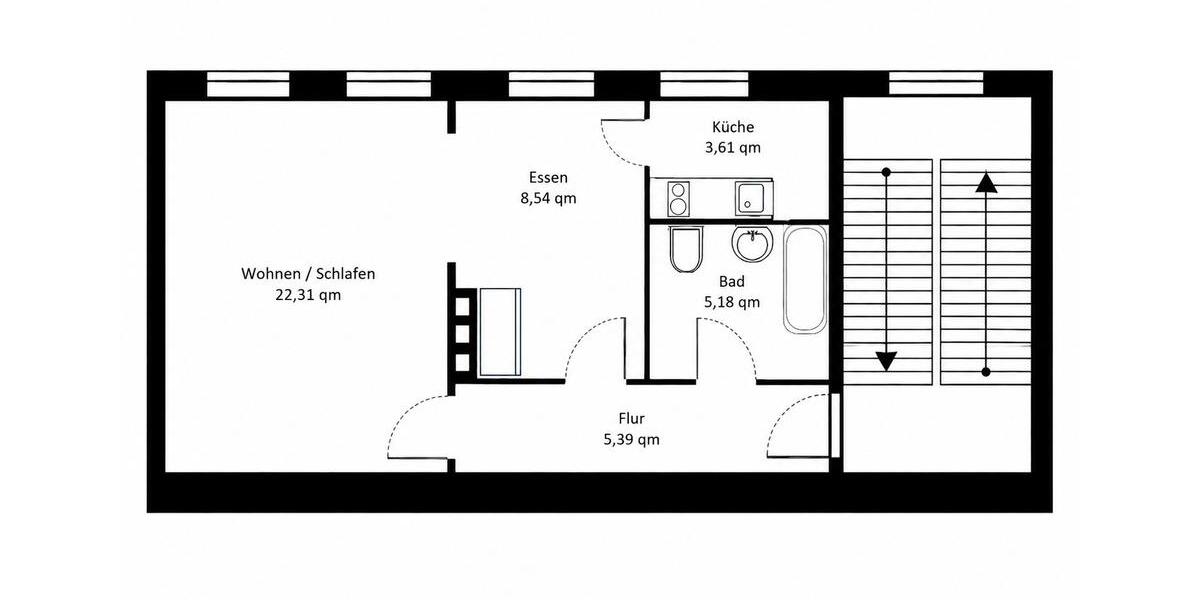 Etagenwohnung Berlin Charlottenburg-Wilmersdorf - 1.5 Zimmer, 45 m&sup2;, 379.000&euro; | Angebot:26608958