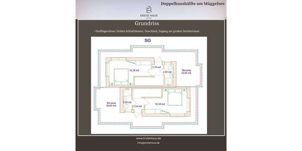 Doppelhaushälfte Berlin Müggelheim - 5 Zimmer, 122 m&sup2;, 565.000&euro; | Angebot:25927597