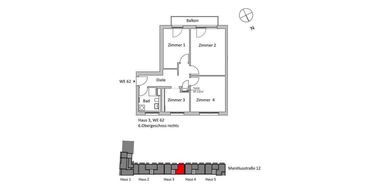 Etagenwohnung Berlin Neukölln - 3 Zimmer, 72 m&sup2;, 691.315&euro; | Angebot:25748511