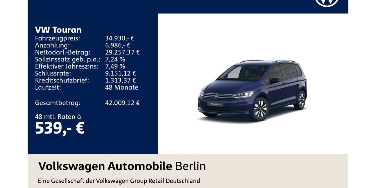 VW Touran 14.162 km 34.930 &euro; Berlin 12681