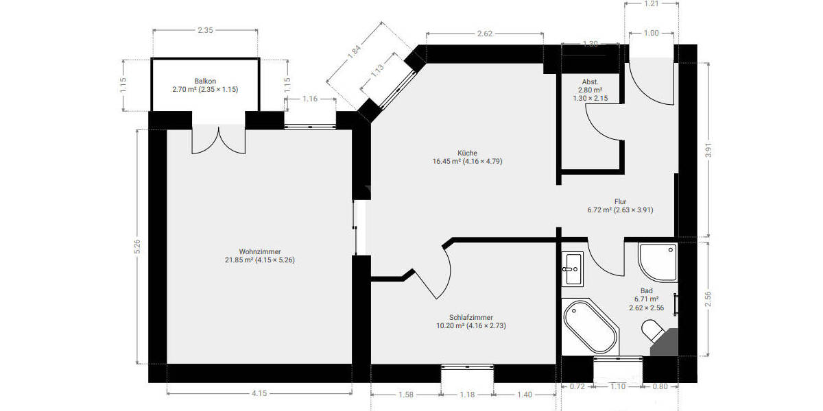 Etagenwohnung Berlin Niederschönhausen - 2 Zimmer, 67 m&sup2;, 349.000&euro; | Angebot:26379871