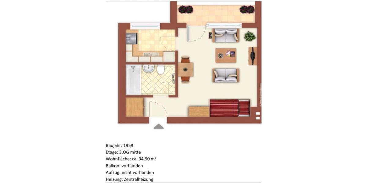 Dachgeschoßwohnung Berlin Spandau - 1 Zimmer, 35 m&sup2;, 165.000&euro; | Angebot:26545741