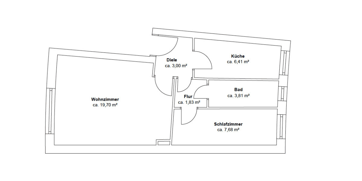 Etagenwohnung Berlin Schmargendorf - 2 Zimmer, 42 m&sup2;, 199.000&euro; | Angebot:26700126