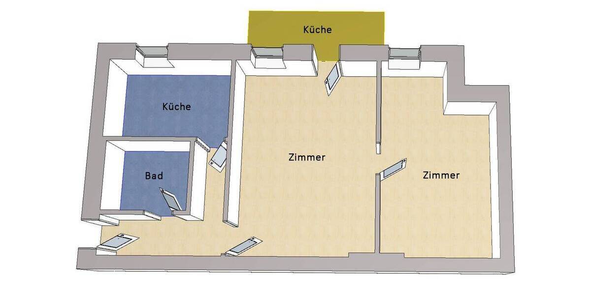 Etagenwohnung Berlin Johannisthal - 2 Zimmer, 51 m&sup2;, 219.000&euro; | Angebot:26568692