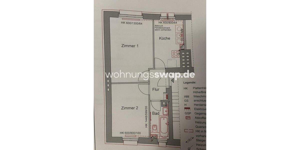 Etagenwohnung Berlin Weißensee - 2 Zimmer, 42 m&sup2;, 432&euro; | Angebot:25989187