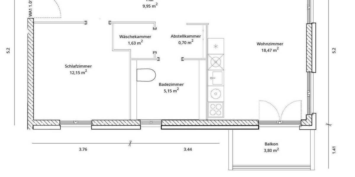 Etagenwohnung Berlin Spandau - 2 Zimmer, 49 m&sup2;, 1.019&euro; | Angebot:24773329