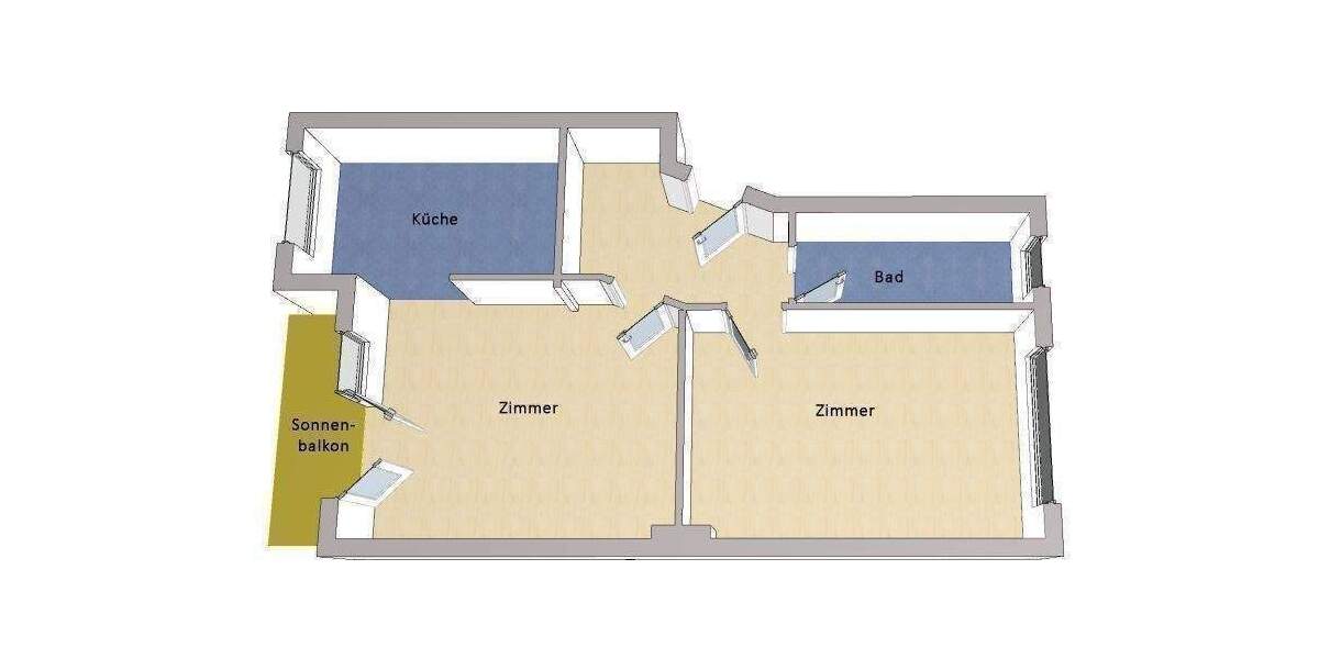Etagenwohnung Berlin Wilmersdorf - 2 Zimmer, 60 m&sup2;, 410.000&euro; | Angebot:25817636