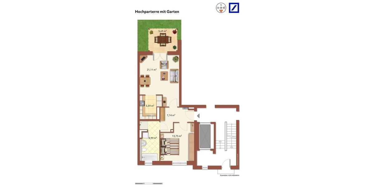 Erdgeschoßwohnung Berlin Marzahn-Hellersdorf - 2 Zimmer, 62 m&sup2;, 1.150&euro; | Angebot:25702238