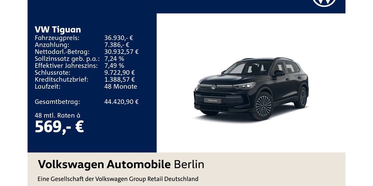 VW Tiguan 18.727 km 36.930 &euro; Berlin 12681