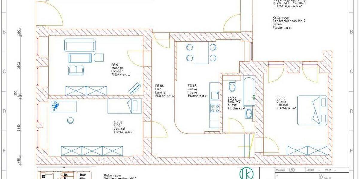 Etagenwohnung Berlin Prenzlauer Berg - 3 Zimmer, 90 m&sup2;, 650.000&euro; | Angebot:25984611