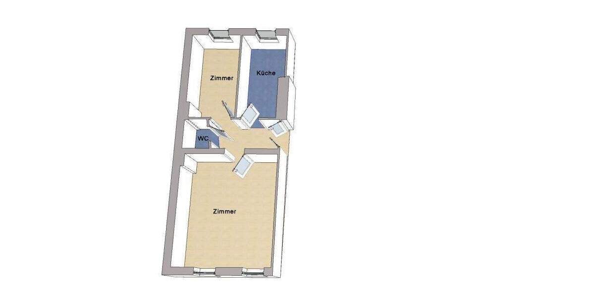 Etagenwohnung Berlin Kreuzberg - 2 Zimmer, 47 m&sup2;, 245.000&euro; | Angebot:25732606