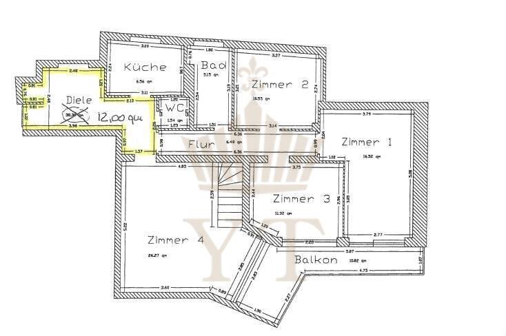 Etagenwohnung Berlin Lankwitz - 5 Zimmer, 122 m&sup2;, 499.000&euro; | Angebot:26513253