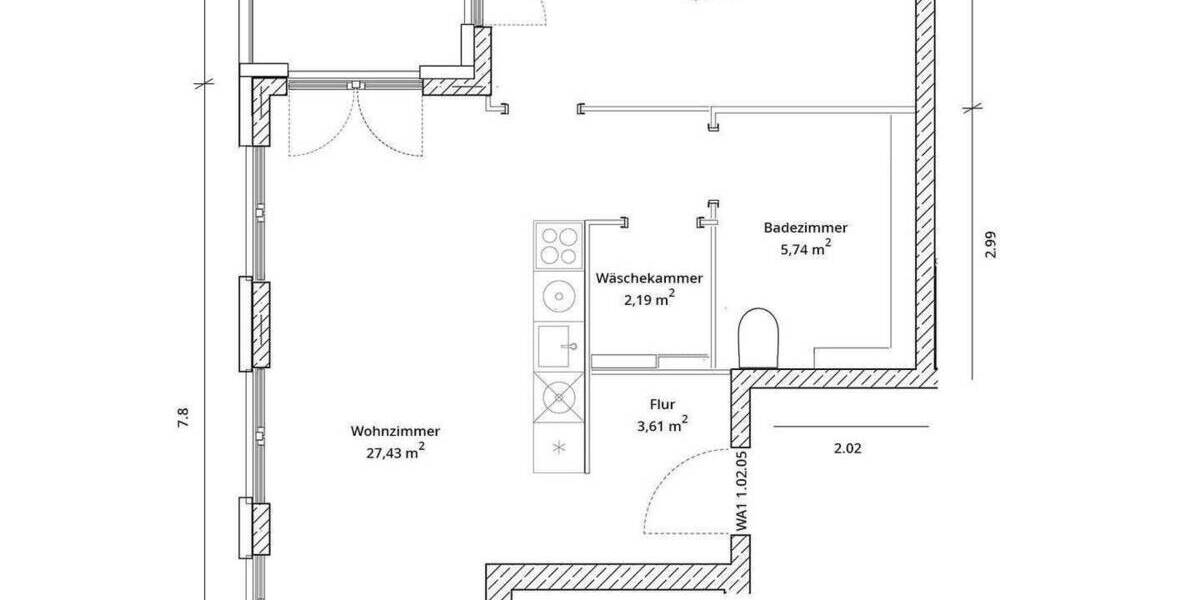 Etagenwohnung Berlin Spandau - 2 Zimmer, 53 m&sup2;, 1.085&euro; | Angebot:24773353