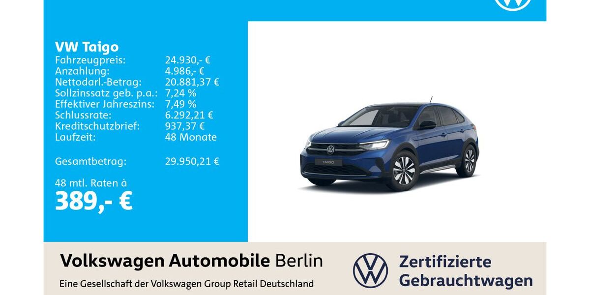 VW Taigo 11.315 km 24.930 &euro; Berlin 12681