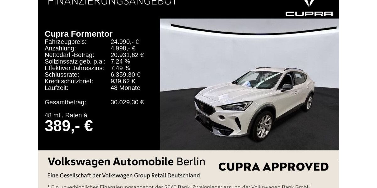 Cupra Formentor 24.495 km 24.990 &euro; Berlin 13089