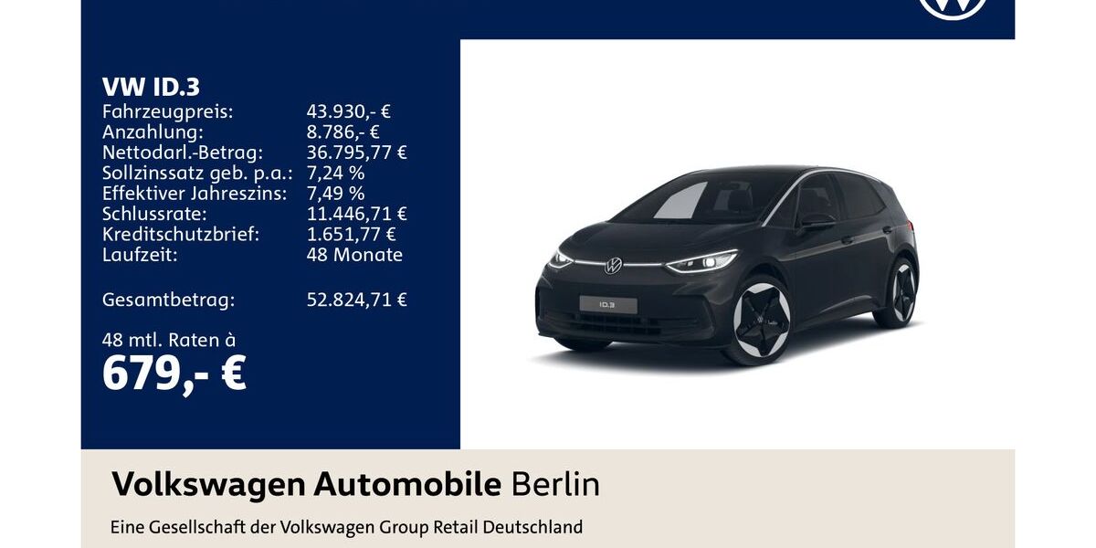 VW ID.3 8.030 km 43.930 &euro; Berlin 12681